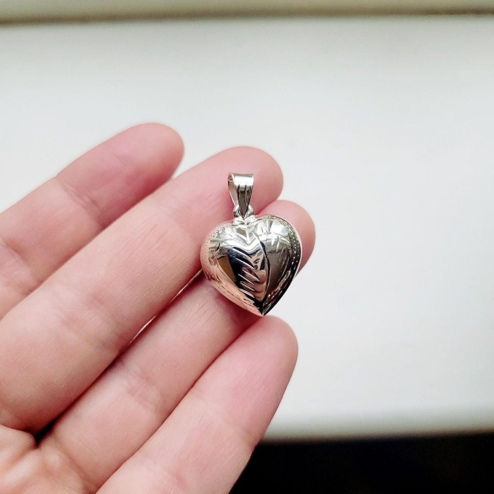 Handmade New 925 Sterling Silver Heart Pendant - Picture 3 of 8